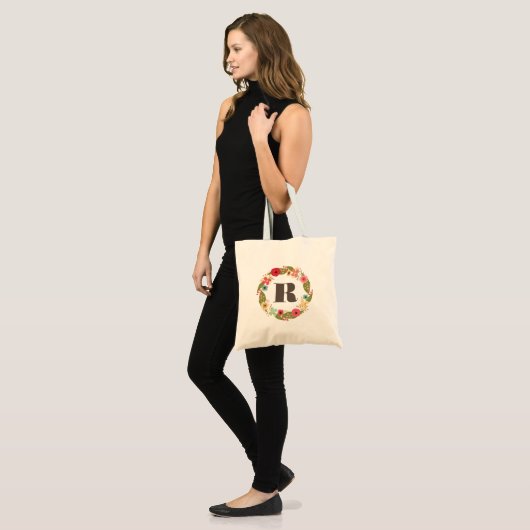 Bloemenkrans Bruidsmeisje Monogram Canvas Tas (Voorkant (model))