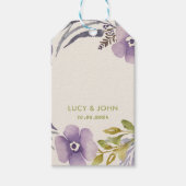 bloemenkrans bruiloft gunst Labels lavendel Cadeaulabel (Voorkant)