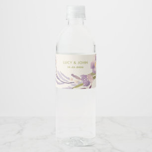 bloemenkrans bruiloft gunst Labels lavendel Waterfles Etiket