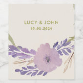  bloemenkrans bruiloft gunst Labels lavendel Wijn Etiket (Enkel label)
