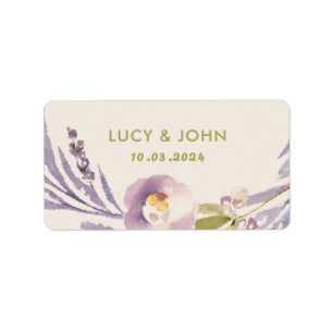  bloemenkrans bruiloft lavendel Lila Etiket