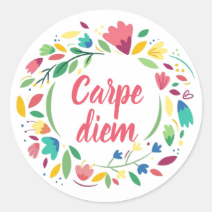 Bloemenkrans Carpe Diem Stickers