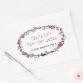  bloemenkrans Custom Business Dank u Ovale Sticker (Envelop)