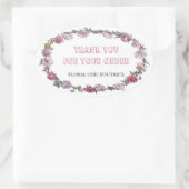  bloemenkrans Custom Business Dank u Ovale Sticker (Tas)