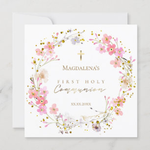 Bloemenkrans Eerste Heilige Communie Kaart
