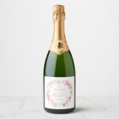 Bloemenkrans Eerste Heilige Communie Sparkling Wijnetiket (Voorkant)