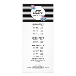 Bloemenkrans gestreepte elegante salons rek kaart