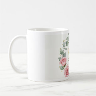Bloemenkrans Goud Folie Sticker Set   Blush Roze R Koffiemok