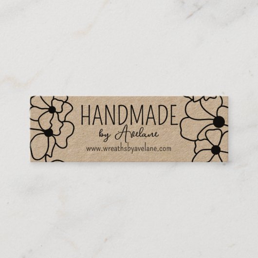 Bloemenkrans handgemaakt | Handgemaakt Visitekaart Mini Visitekaartje (Voorkant)