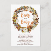 Bloemenkrans herfst pompoenboeken voor baby shower informatiekaartje (Voorkant)