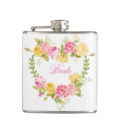 Bloemenkrans met monogram heupfles (Voorkant)