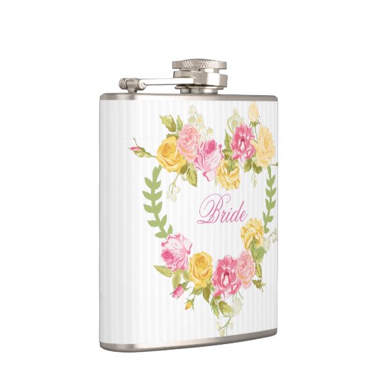 Bloemenkrans met monogram heupfles (Rechts)