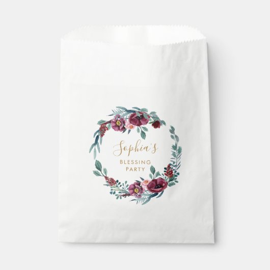 Bloemenkrans Moeder en Baby Zegen Partij Bedankzakje (Voorkant)
