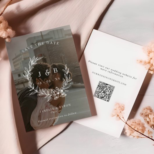 bloemenkrans monogram foto save the date