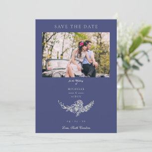 Bloemenkrans Navy White Foto Classic Wedding Save The Date
