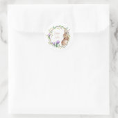 bloemenkrans paaskonijn ronde sticker (Tas)