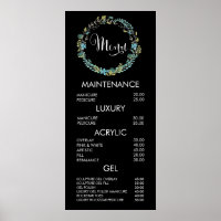 Bloemenkrans Salon Menu Prijslijst Muurposter