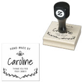 bloemenkrans script handgemaakt 	rubberstempel (Gestempeld)