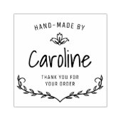 bloemenkrans script handgemaakt 	rubberstempel (Afrduk)