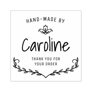 bloemenkrans script handgemaakt 	rubberstempel