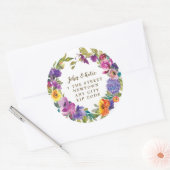 Bloemenkrans Verandering van adres sticker Label (Envelop)