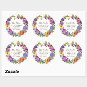 Bloemenkrans Verandering van adres sticker Label (Vel)