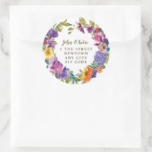 Bloemenkrans Verandering van adres sticker Label (Tas)