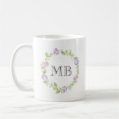 Bloemenkrans waterverf Monogram mok (Links)