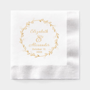 Bloemenkranstext #14 Koppelnamen Datum Schrift Folie Servetten
