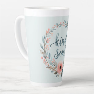 Bloemenkranz Waterverf Citaten met Vriendelijke Zi Latte Mok