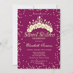 Bloemenkroon Diamanten Prinses Sweet 16 Kaart