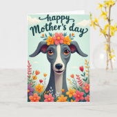 Bloemenkroon Hond Kunstkaart Kaart (Gele Bloem)