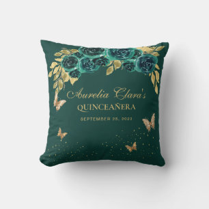 Bloemenkroon Smaragd Tiara Vlinder Quinceanera Kussen