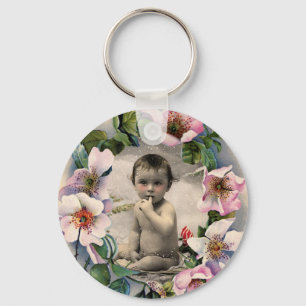 BLOEMENKROON, WILD ROZEN BABY SHOWER FOTO SJABLOON SLEUTELHANGER