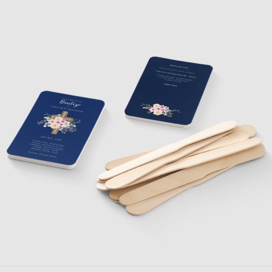 Bloemenkruis BAUTIZO Doop Doopprogramma Handwaaier (Niet-gemonteerd)