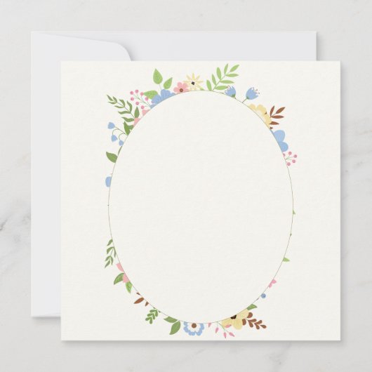 Bloemenkruis doop Dank u kaart – Zachte pastel (Achterkant)