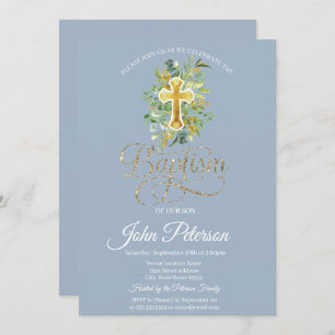 Bloemenkruis Dusty Blue Kaart