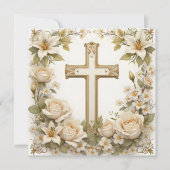 Bloemenkruis Katholieke doop doop doop Kaart (Voorkant)