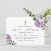 Bloemenkruis Moederzegening QR Code Rsvp Kaart (Staand voorkant)