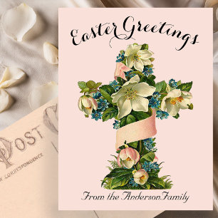  Bloemenkruis  Paasreligieus Briefkaart