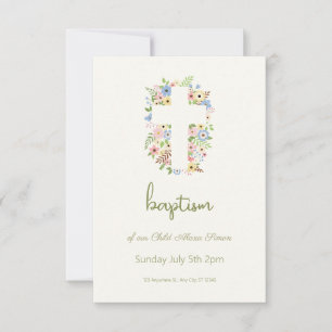 Bloemenkruisdoop RSVP – Zachte pastel Kaartje