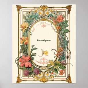 bloemenkunst nouveau poster