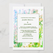 Bloemenkunst Sage Groen Wit Elegant Bruiloft Kaart (Voorkant)