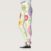 Bloemenkunst schilderij patroon leggings (Links)
