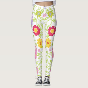Bloemenkunst schilderij patroon leggings