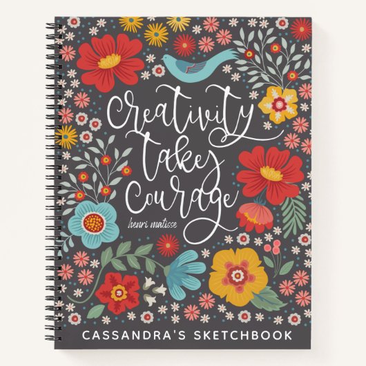 Bloemenkunstenaar Schetsboek met naam Notitieboek (Voorkant)