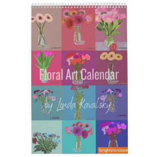 Bloemenkunstkalender door Linda Kavalsky+Aangepast Kalender