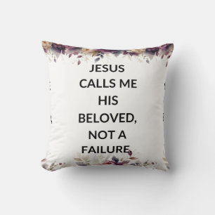 Bloemenkussen met een eenvoudige religieuze quote kussen