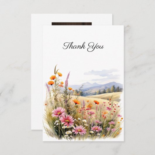 Bloemenlandschap begrafenisfoto Dank u Bedankkaart (Voorkant / Achterkant)