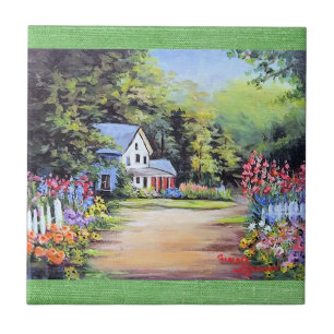 Bloemenlandschap Decoratieve Tegels Tegeltje